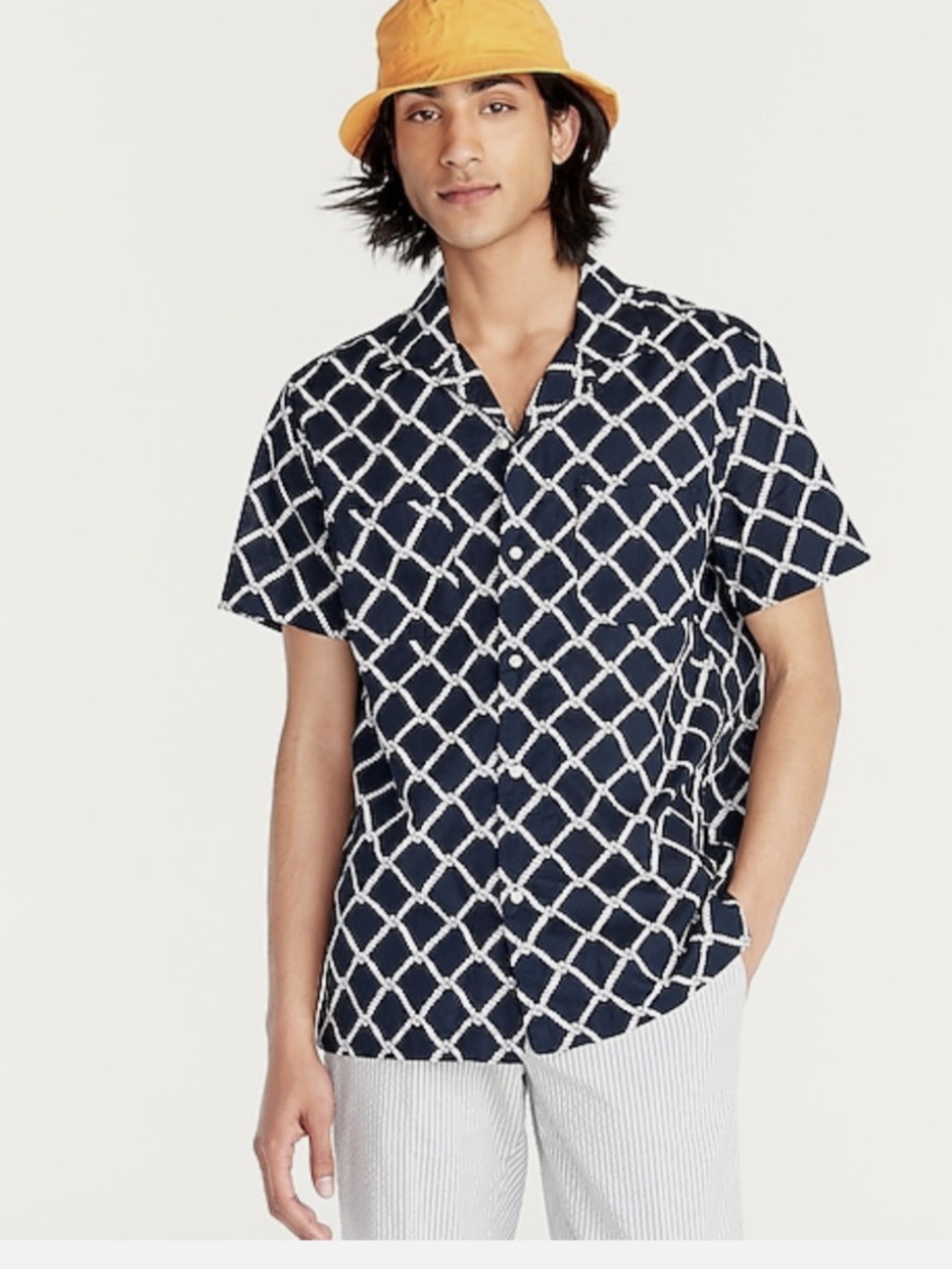 J. Crew Cotton Slub Camp Button Down Shirt